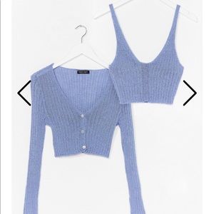 NWT Nasty Gal No Chills Bralette and Cardigan Set